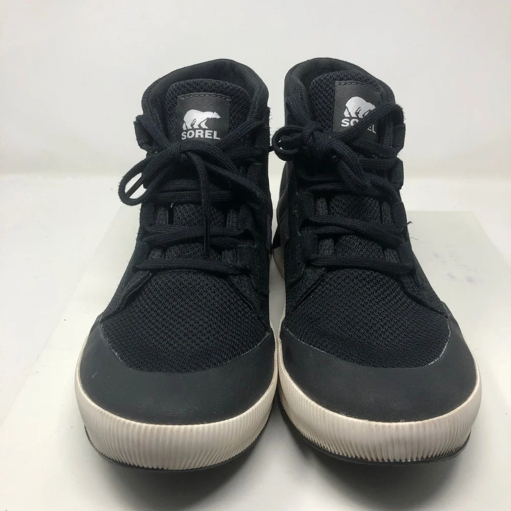 Sorel Out N About III Conquest Sneakers Womens 10.5 Black Grey Lace Up Boots
